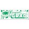 Beistle Club Pack of 12 Green and White Congrats Grad Sign Hanging Banners 60"